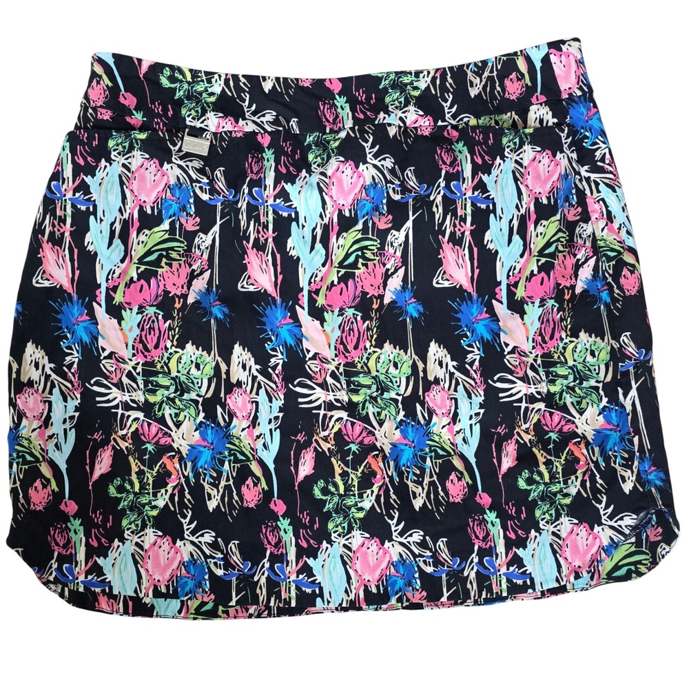 Lulu-B Floral Skort Black Pink Blue Green Activewear Golf Tennis Women Size 16